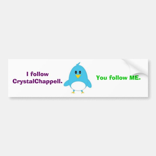 Ik Volg Bumper Sticker (Voorkant)