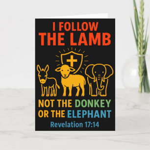 Ik volg het Lam niet Ezel of Olifant Christelijk Kaart