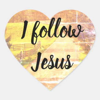 Ik volg Jesus Christelijk Hart Stickers