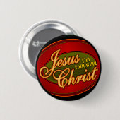 Ik volg Jezus Christus. Ronde Button 5,7 Cm (Voorkant /achterkant)