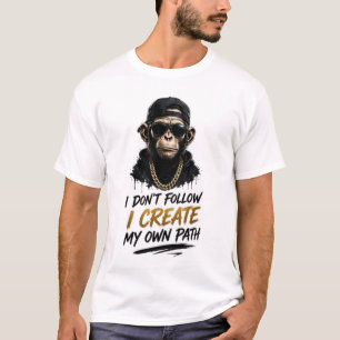 Ik Volg Niet, Ik Maak Mijn Eigen Pad Apenstraat T-shirt