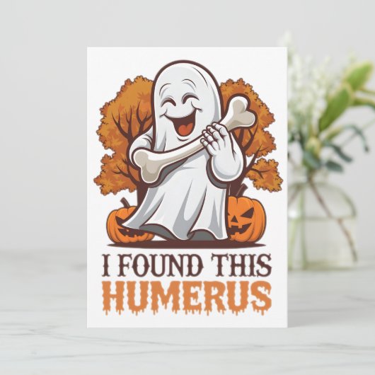 Ik vond deze grappige T-shirt met opperarmbeen leu Feestdagenkaart (Staand voorkant)