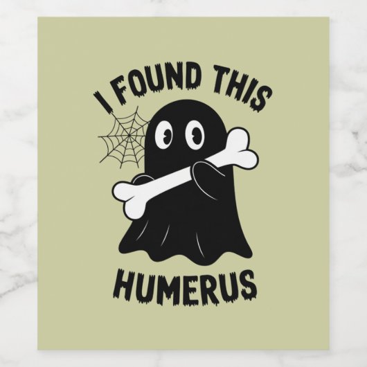 Ik vond deze Humerus Halloween Ghost Wijn Etiket (Enkel label)