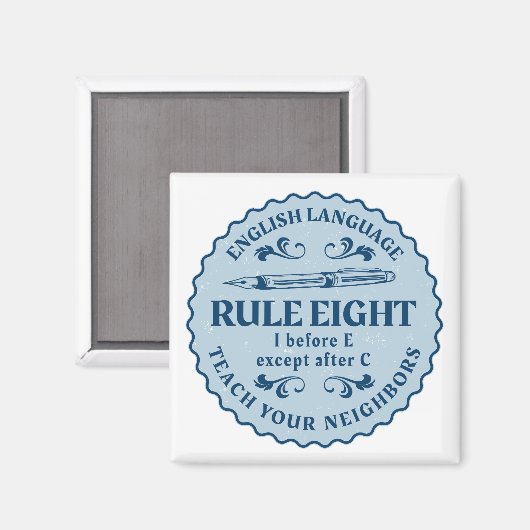 Ik voor E behalve na C Rule Funny Magneet (Voorkant / Achterkant)