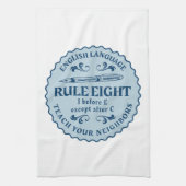 Ik voor E behalve na C Rule Funny Theedoek (Verticaal)