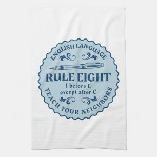 Ik voor E behalve na C Rule Funny Theedoek