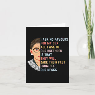 Ik vraag geen gunst voor mijn feministische vrouwe kaart