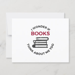 Ik vraag me af of boeken ook over mij denken - gra RSVP kaartje