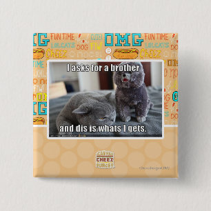 Ik vraag om een broer vierkante button 5,1 cm