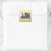 Ik vraag om een broer vierkante sticker (Tas)