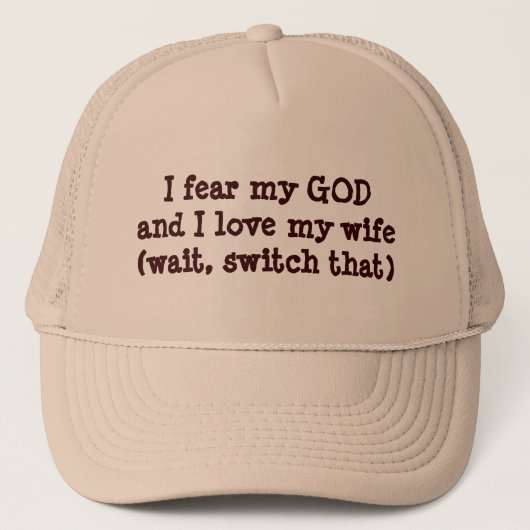 Ik vrees dat GOD/Love Wife Switch dat Trucker Pet (Voorkant)