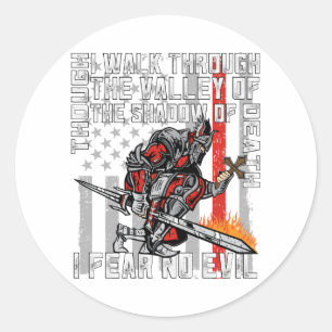 Ik vrees geen boze brandweerman. ronde sticker