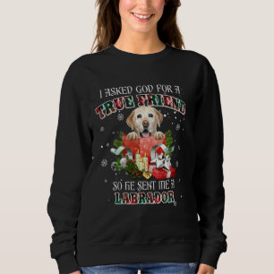 Ik vroeg God om een echte vriend Labrador Kerstmis Trui