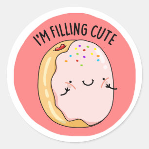 Ik vul Schattigee Jelly Donut Pun Ronde Sticker