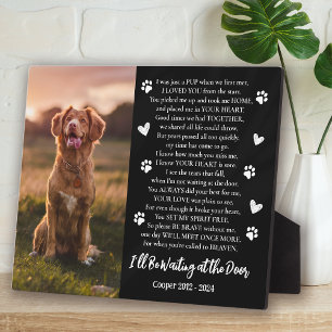 Ik wacht bij de deur Photo Dog Memorial Fotoplaat