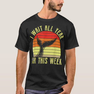 Ik wacht het hele jaar op deze week Walvishaai Fin T-shirt
