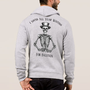 Ik wacht het hele jaar op Halloween Skelet Hoodie
