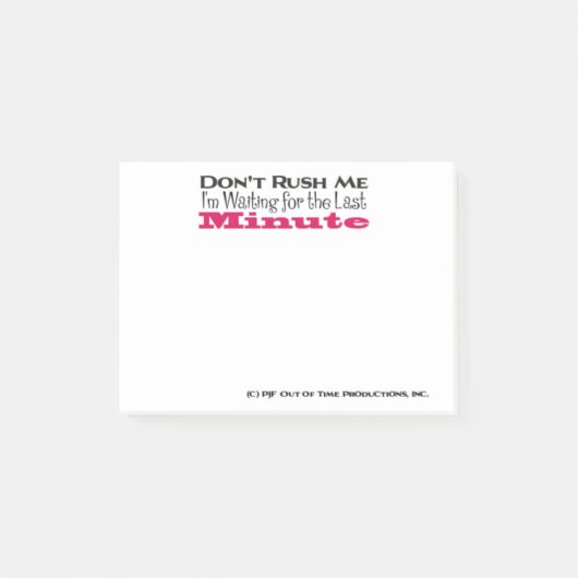 Ik wacht op de laatste minuut. post-it® notes (Voorkant)