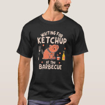 Ik wacht op ketchup bij de barbecue