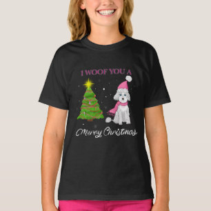 Ik Waf Jou een Prettig Kerstfeest Schattige Poedel T-shirt