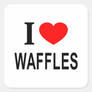 Ik ❤️ WAFELS Ik HOU VAN WAFELS Ik HEB WAFELS LIEF Vierkante Sticker