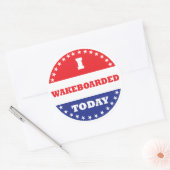 Ik wakeboardbeek vandaag ronde sticker (Envelop)