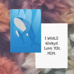 Ik walvis altijd van je mama Flat Feestdagenkaart