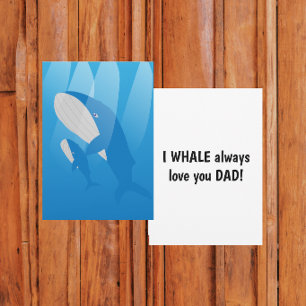 Ik walvis hou altijd van je papa plat kaart