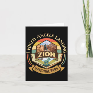 Ik wandelde Angels Landing Zion Retro  Sunset D Kaart