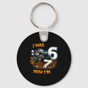 Ik was 6 ik ben 7 monstertruck verjaardag voor jon sleutelhanger