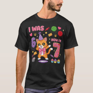 Ik was 6 Nu ben ik 7 7e Verjaardag Kat Verjaardag T-shirt