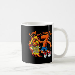 Ik was 6 nu ben ik 7 basketbal 6 7 verjaardag koffiemok