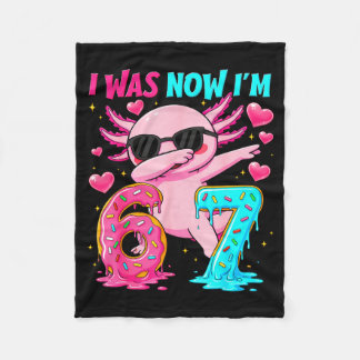 Ik was 6 Nu ben ik 7 Dabbing Axolotl Verjaardag Vr Fleece Deken