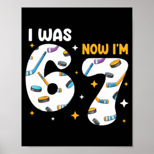 Ik was 6 Nu ben ik 7 Hockey Verjaardag Poster