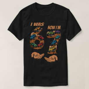 Ik Was 6 Nu Ben Ik 7 Monstertruck Verjaardag Jonge T-shirt