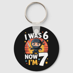 Ik was 6 Nu ben ik 7 Ninja Zevende Verjaardagsfees Sleutelhanger