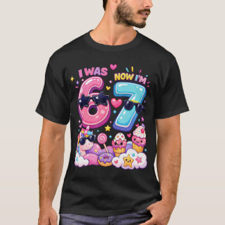Ik Was 6 Nu Ben Ik 7 Regenboog Eenhoorn Ijs 67 T-shirt