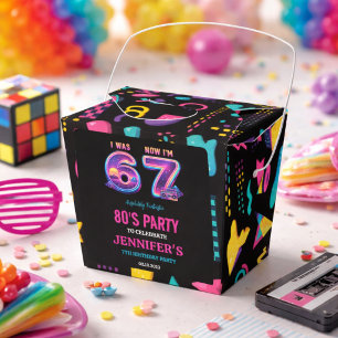 Ik was 6 Nu ben ik 7 Retro Neon 7e verjaardag voor Bedankdoosjes