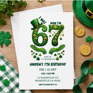 Ik Was 6 Nu Ben Ik 7 St. Patrick's Day Jongen Verj Kaart