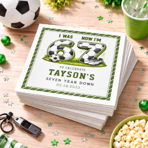 Ik was 6, nu ben ik 7 Voetbal verjaardag – All-Sta Servet