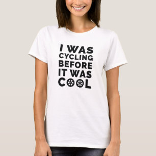 Ik was aan het fietsen voor het koud was t-shirt