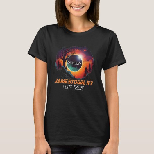 Ik was daar Total Solar Eclipse Jamestown New York T-shirt (Voorkant)