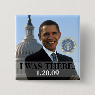 IK WAS ER - President Obama History (Square) Vierkante Button 5,1 Cm