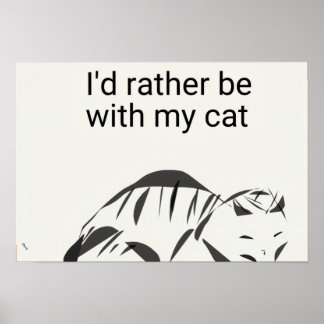 Ik was liever bij mijn katposter (matte) poster