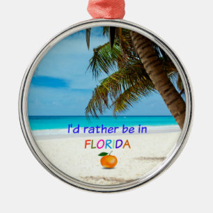 Ik was liever in Florida, tropisch landschap Metalen Ornament