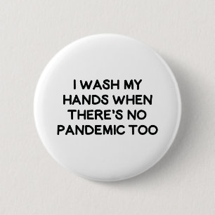 Ik was mijn handen ronde button 5,7 cm