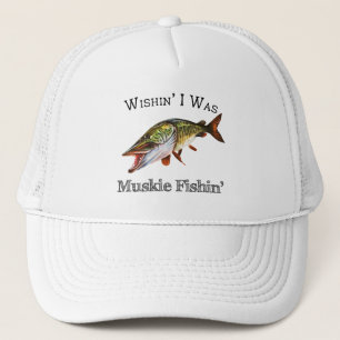 Ik was Muskie Fishin Trucker Pet