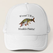 Ik was Muskie Fishin Trucker Pet (Voorkant)
