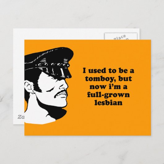 IK WAS TOMAAR NU EEN VOLLEDIGE LESB. BRIEFKAART (Voorkant / Achterkant)