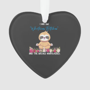 Ik Was Zo Van Whatever Tee Sloth Yoga Mediterende Ornament